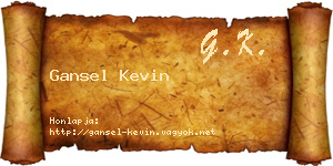 Gansel Kevin névjegykártya